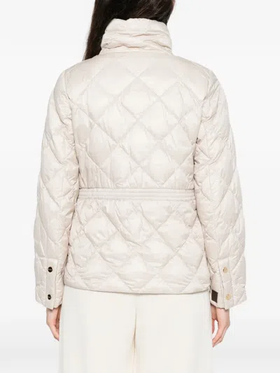 Max Mara Quilted Water-repellent Canvas Padded Jacket In Brown