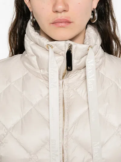 Max Mara Quilted Water-repellent Canvas Padded Jacket In Brown