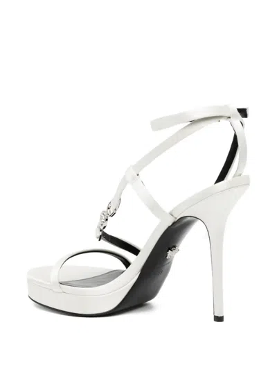 Versace Chain Strap Sandals In White