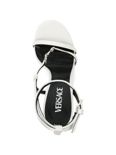 Versace Chain Strap Sandals In White