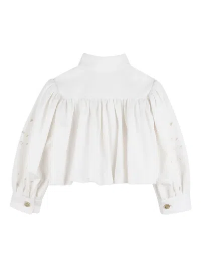 Chloé Laser-cut Cotton Jacket In White