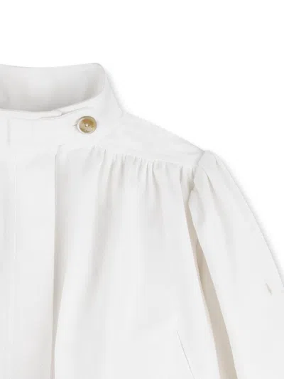Chloé Laser-cut Cotton Jacket In White