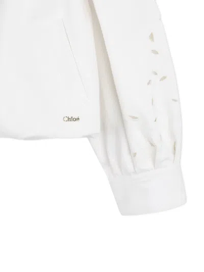 Chloé Laser-cut Cotton Jacket In White