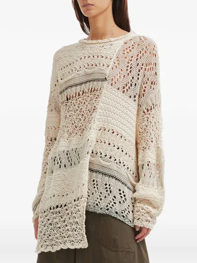Y's Openwork-knit Sweater In Multi