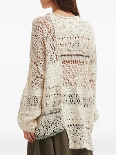 Y's Openwork-knit Sweater In Multi