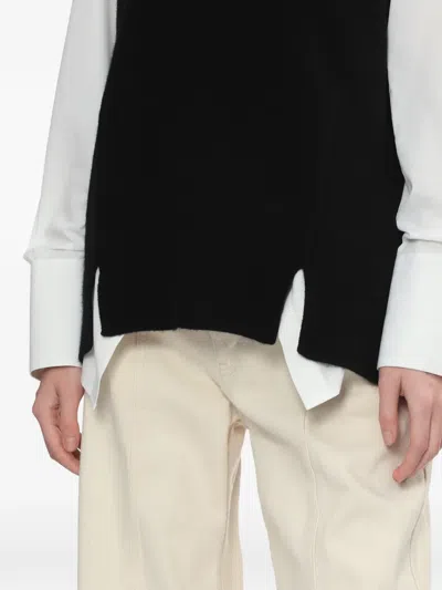 Helmut Lang Split Wool Vest In Black