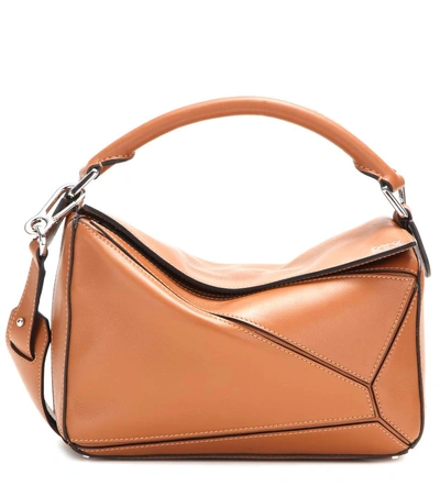 Loewe Puzzle Small Leather Shoulder Bag In Tae