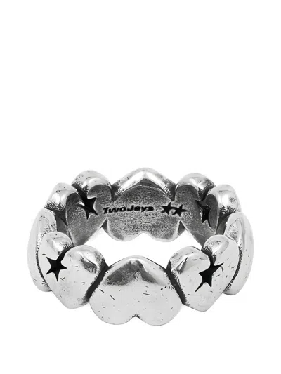 Twojeys Heart Star Ring In Metallic