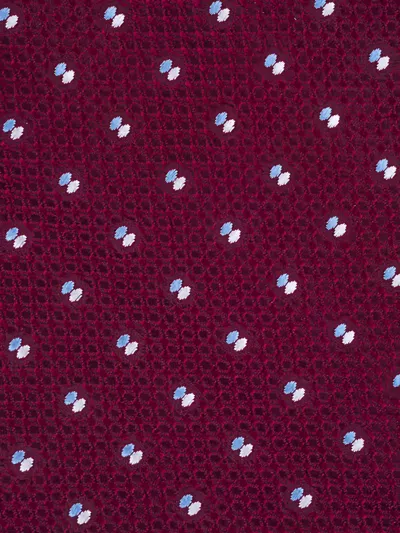 Eton Geometric-pattern Silk Tie In Burgundy