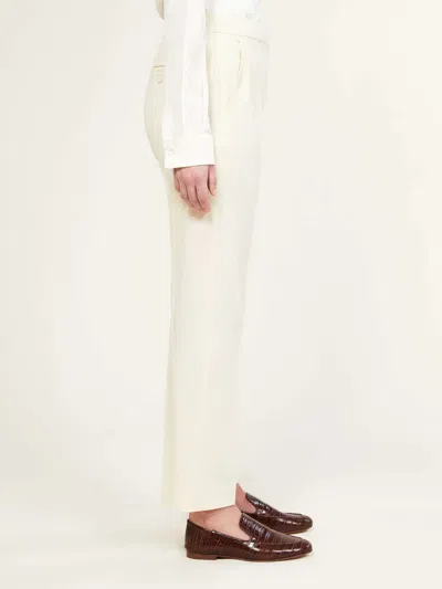 Max Mara Virgin Wool Flared Trousers In Neutral