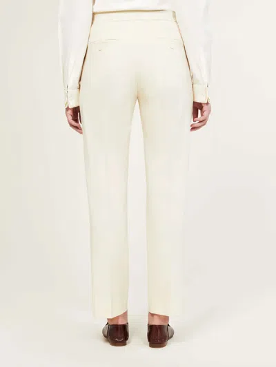 Max Mara Virgin Wool Flared Trousers In Neutral