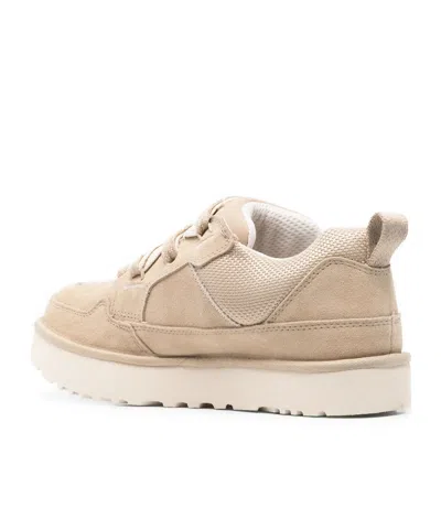 Ugg Lo Lowmel Beige Sneakers With Mesh Inserts And Logo On The Side In Suede Man In Multi
