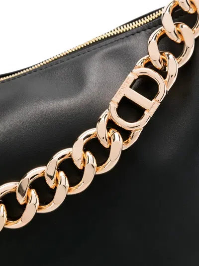Twinset Liliane Chain-embellished Shoulder Bag In Black