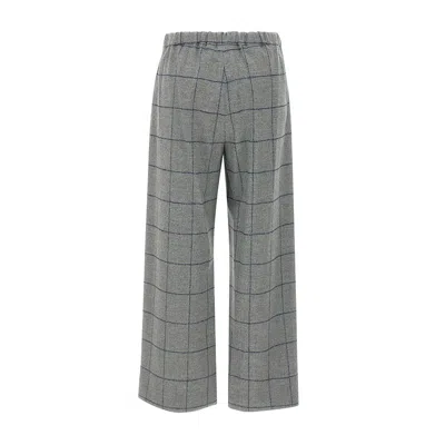 Max Mara 's  Checked Drawstring Trousers In Gray
