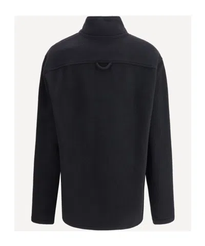 Rier Half-zip Wool Sweatshirt In Black