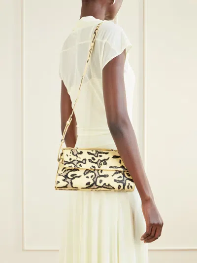 Proenza Schouler Tate Python-print Leather Clutch Bag In Neutral