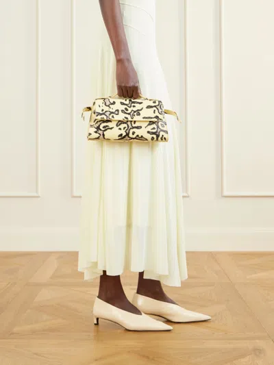 Proenza Schouler Tate Python-print Leather Clutch Bag In Neutral