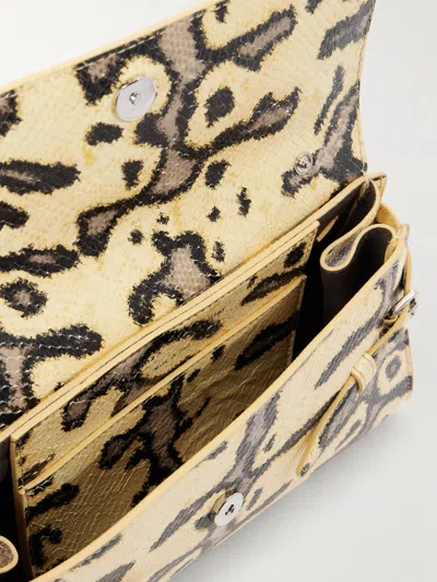 Proenza Schouler Tate Python-print Leather Clutch Bag In Neutral