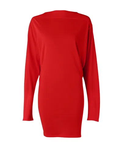 Jacquemus La Mistral Open-back Draped Dress In Red