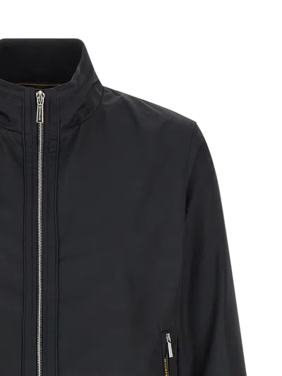 Moorer Manetti Polyester Jacket High Collar In Black