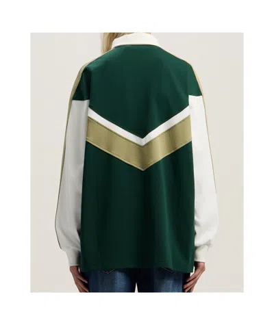 Palm Angels Monogram Colourblock Polo Shirt In Green
