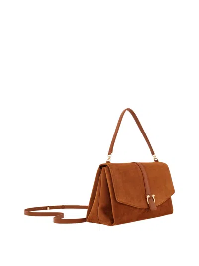 Ferragamo Suede With Gancini Hardware Shoulder Bag In Pink