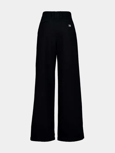 Dolce & Gabbana Women Wide-leg Cotton Jeans In Black