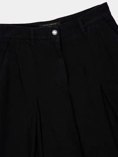 Dolce & Gabbana Women Wide-leg Cotton Jeans In Black