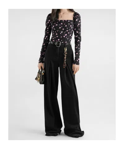 Dolce & Gabbana Women Wide-leg Cotton Jeans In Black