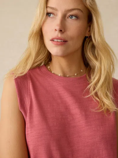 Faherty Sunwashed Slub Muscle Tank In Pink