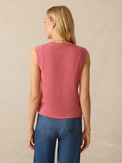 Faherty Sunwashed Slub Muscle Tank In Pink