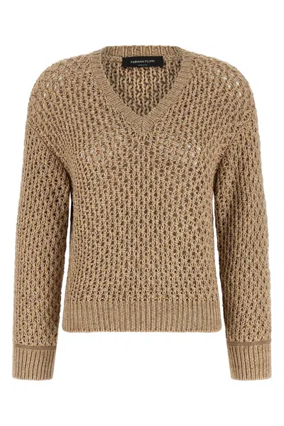 Fabiana Filippi Women Brown Moulin Wool Sweater, Xs Luxury Sweaters & Knitwear For Women Darveys In Neutral