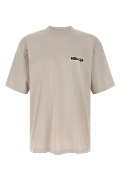 Balenciaga Oversized Logo-print Cotton-jersey T-shirt In Neutral