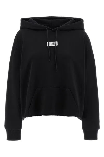 Mm6 Maison Margiela Mm6 By Maison Margiela Relaxed-fit Cotton Hoodie With Adjustable Drawstring In Blue