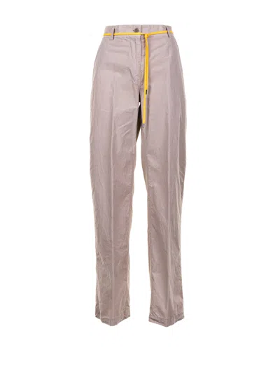 Aspesi Sand Trousers With Drawstring In Purple
