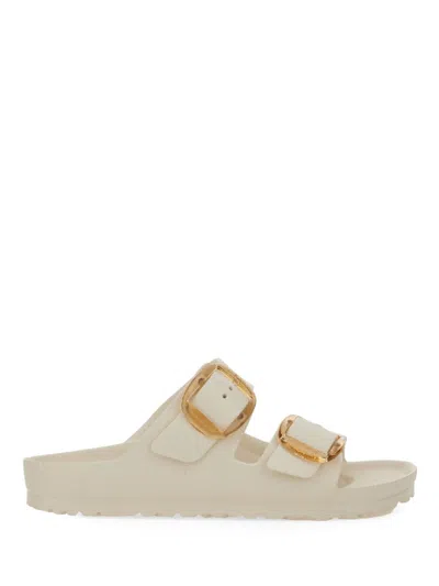 Birkenstock Arizona Big Buckle Eva Eggshell Two Bar Mules In Black