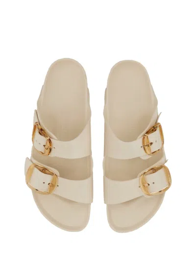 Birkenstock Arizona Big Buckle Eva Eggshell Two Bar Mules In Black