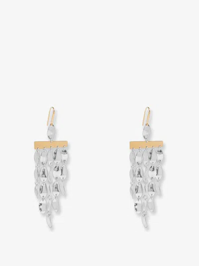Isabel Marant Logo-engraved Drop Earrings In Gold