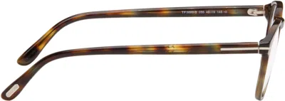Tom Ford Brown Round Glasses In Brown