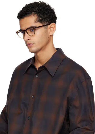 Tom Ford Brown Round Glasses In Brown