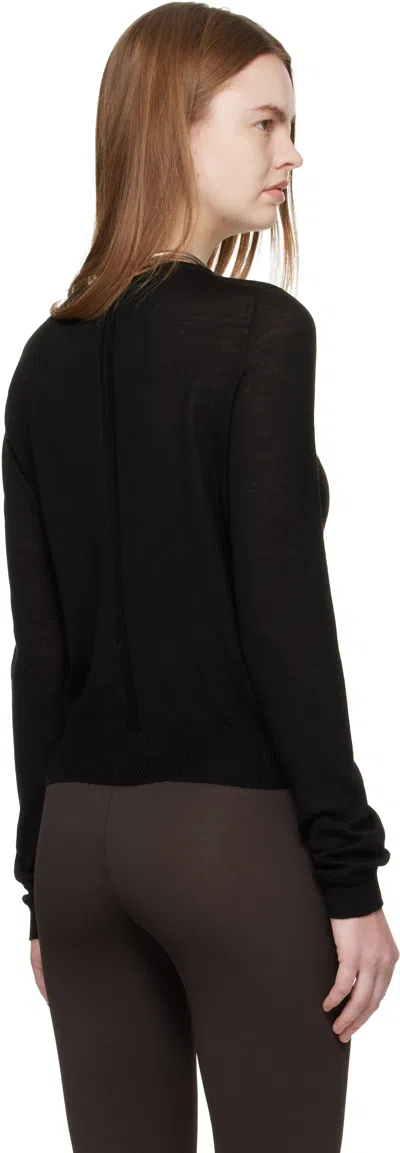 Rick Owens Black Temple Crater Knit Sweater In Black