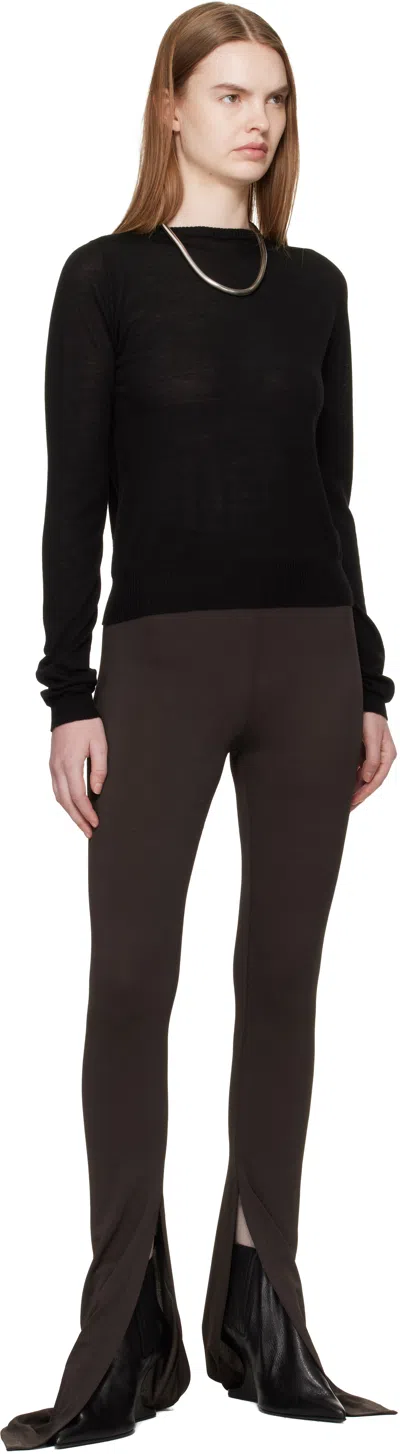 Rick Owens Black Temple Crater Knit Sweater In Black