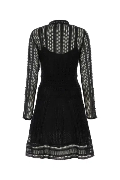 Chloé Chloe Black Linen Blend Mini Dress In Black