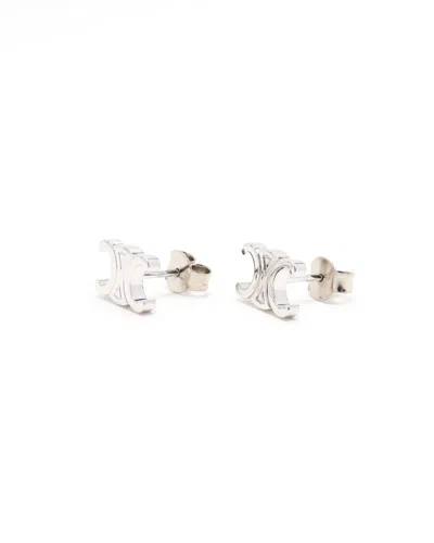 Celine Céline Triomphe Studs Earrings In Silver