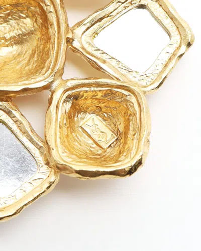 Saint Laurent Flower Brooch In Gold