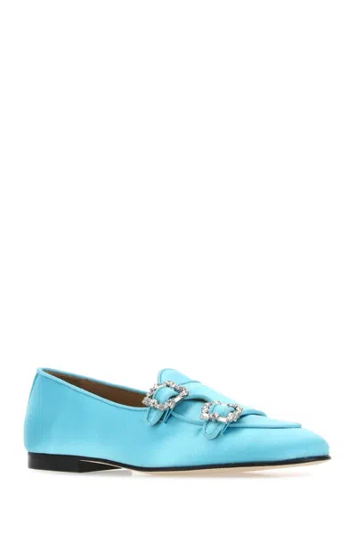 Edhen Milano Light Blue Satin Brera Loafers In Blue