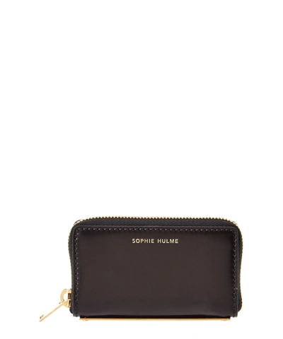 Sophie Hulme Rosebery Leather Coin Purse In Black