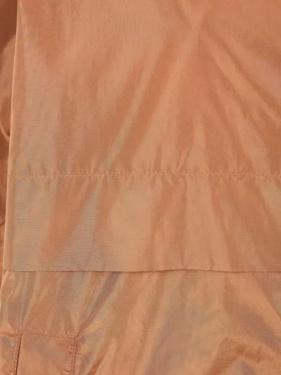 Semicouture Nylon K Way Hooded Jacket Drawstring Hem In Brown