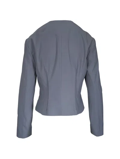 Kz_k Studio Zip-up Long-sleeve Fitted Jacket In Gray