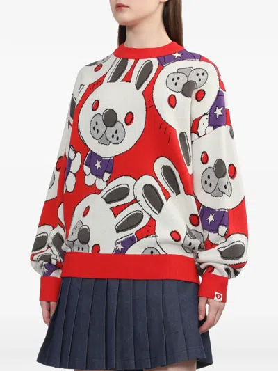 Apee By A Bathing Ape Rabbit Pattern Sweater In Multi